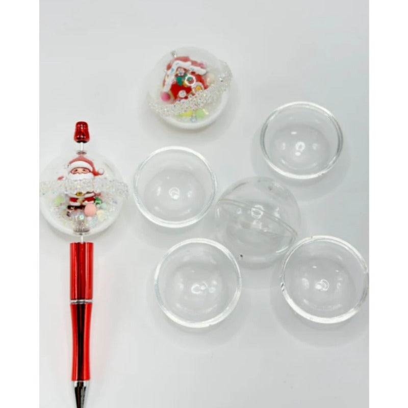 Wholesale Acrylic Blank SnowGloble Ball Vertical Hole Handmade DIY Beads Accessories For Craft For DIY About 40mm Can Put Beads In
